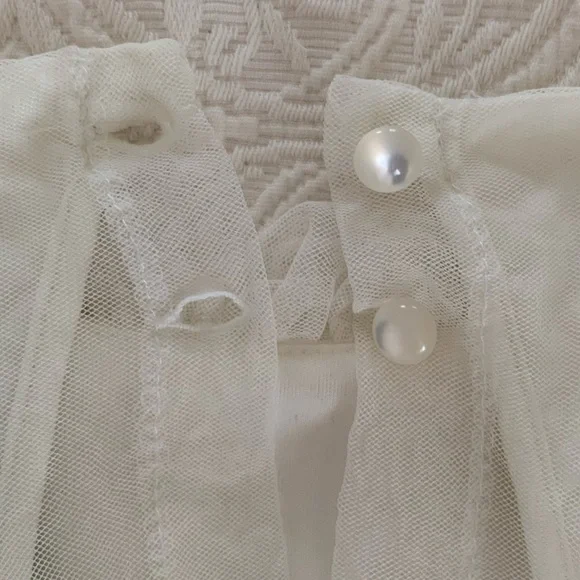 Trixxi Dress Juniors M White Cream Cut Out Back Lined Lace Adjustable Straps - Picture 10 of 16